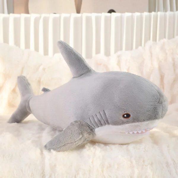 Cute Gray Blue Shark Plush Toy - Soft Stuffed Sea Animal Pillow for Kids