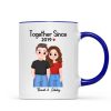 Cute Illustration Couple Together Since Gift For Him For Her Personalized Mug