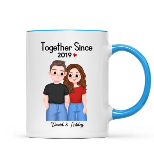 Cute Illustration Couple Together Since Gift For Him For Her Personalized Mug