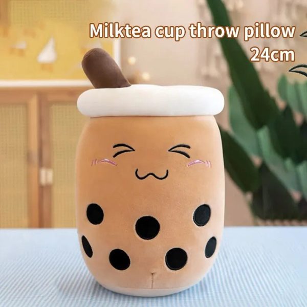 Cute Plush Milk Tea Cup Pillow - Adorable Decorative Toy for All Ages