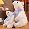 Cute Polar Bear Plush Toy with Scarf Soft Stuffed Gift
