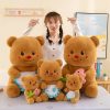 Cute & Soft Cartoon Teddy Bear Plush Toy with Flowers - Perfect Gift!