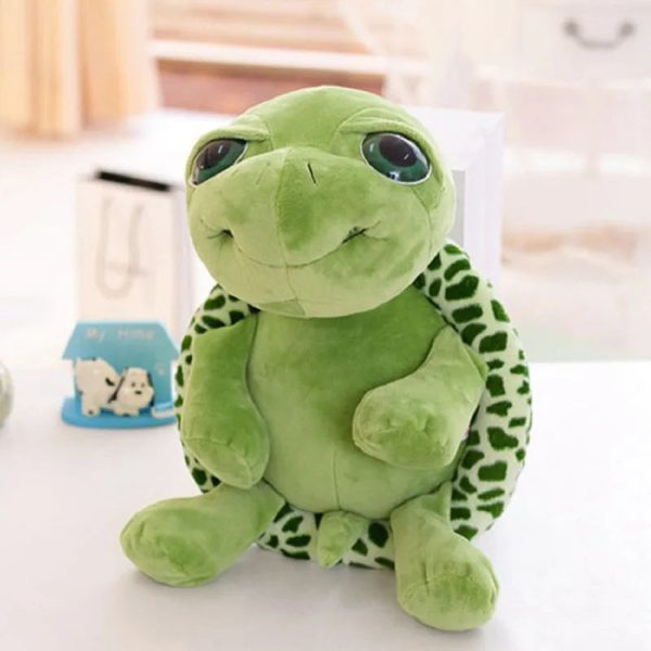 Cute Super Green Big Eyes Plush Tortoise Toy - Perfect Baby Gift!