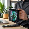 Cyberpunk Frankenstein Personalized Mug, Neon Halloween Monster Gift with Custom Name
