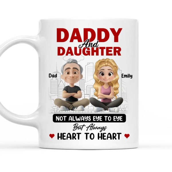 Dad And Daughter Share Love - Personalized Two-Tone Mug with Cute Design - Perfect Gift for Fathers and Daughters