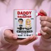 Dad And Daughter Share Love - Personalized Two-Tone Mug with Cute Design - Perfect Gift for Fathers and Daughters