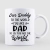 Dad Carrying Doll Kids On Shoulder In The Amusement Park Father's Day Gift For Daddy Personalized Mug