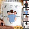 Dad Carrying Kids On Shoulder Personalized Mug, Father's Day Gift For Dad, Husband