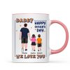 Dad Daughter Son Walking Back View Personalized Mug