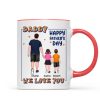 Dad Daughter Son Walking Back View Personalized Mug