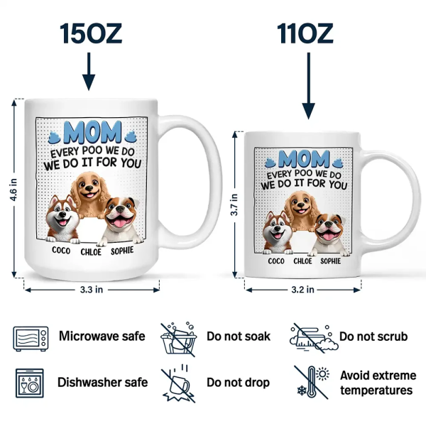 Dad Every Poo I Do 3D Cartoon - Personalized Mug