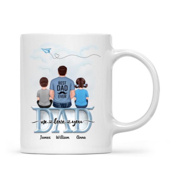 Dad Grandpa And Kids On Text Personalized Mug, Father's Day Gift For Dad, Grandpa, Husband