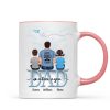 Dad Grandpa And Kids On Text Personalized Mug, Father's Day Gift For Dad, Grandpa, Husband