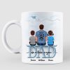 Dad Grandpa And Kids On Text Personalized Mug, Father's Day Gift For Dad, Grandpa, Husband