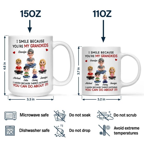 Dad Grandpa I Smile Because You Are My Daughters Sons Grandkids - Personalized Mug
