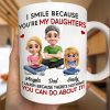 Dad Grandpa I Smile Because You Are My Daughters Sons Grandkids - Personalized Mug
