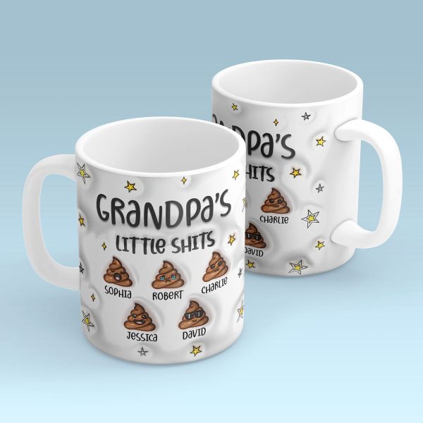 Dad Grandpa Mom Grandma Little Sh*t Personalized 3D Inflated Printed Mug