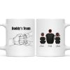 Dad Grandpa Team Fist Bump Sitting Back View Personalized Mug, Unique Father's Day Gift for Dad, Gift for Husband