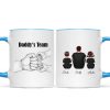Dad Grandpa Team Fist Bump Sitting Back View Personalized Mug, Unique Father's Day Gift for Dad, Gift for Husband