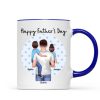Dad Holding Kids Star Circle Personalized Mug