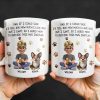 Dad If I Could Talk Love You Much Mug With Paws And Cartoon Figures - Personalized Custom Coffee Mug - DOG048_MG