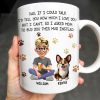 Dad If I Could Talk Love You Much Mug With Paws And Cartoon Figures - Personalized Custom Coffee Mug - DOG048_MG