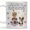 Dad If I Could Talk Love You Much Mug With Paws And Cartoon Figures - Personalized Custom Coffee Mug - DOG048_MG