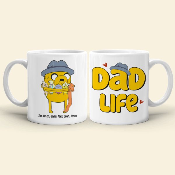 Dad Life, Gift For Dad, Personalized Mug, Dad And Kid Mug, Father's Day Gift 05DNHN050523