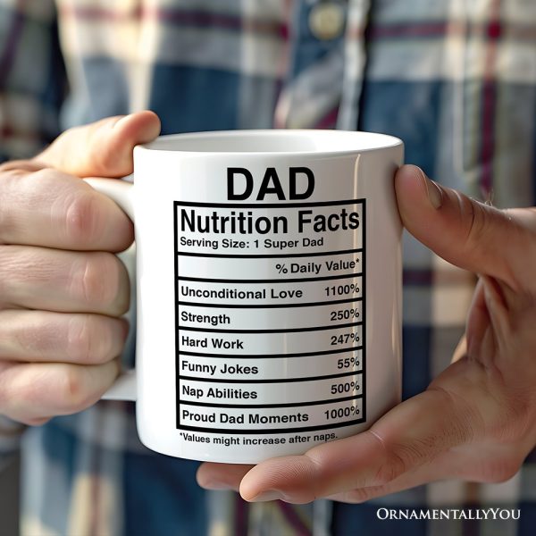 Dad Nutrition Facts Personalized Mug, Birthday Gift with Custom Name