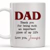 DAD Thank You For Being Such An Important Piece Of My Life - Personalized Custom Coffee Mug - DAD034_MG
