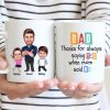 Dad Thanks For Always Saying Yes Caricature Style Personalized Mug