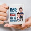 Dad Thanks For Sharing Your DNA Personalized Mug, Father's Day Gift From Son, Daughter