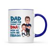 Dad Thanks For Sharing Your DNA Personalized Mug, Father's Day Gift From Son, Daughter
