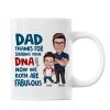 Dad Thanks For Sharing Your DNA Personalized Mug, Father's Day Gift From Son, Daughter