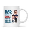 Dad Thanks For Sharing Your DNA Personalized Mug, Father's Day Gift From Son, Daughter