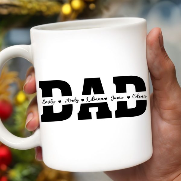 Dad The Man, The Legend, The Heart Of Our Family Mug - Personalized Custom Coffee Mug - DAD025_MG
