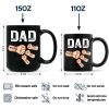 Dad The Man The Myth The Legend Fist Bump - Personalized Black Mug