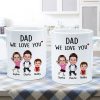 Dad We Love You Funny Caricature Personalized Mug, Father's Day Gift For Him