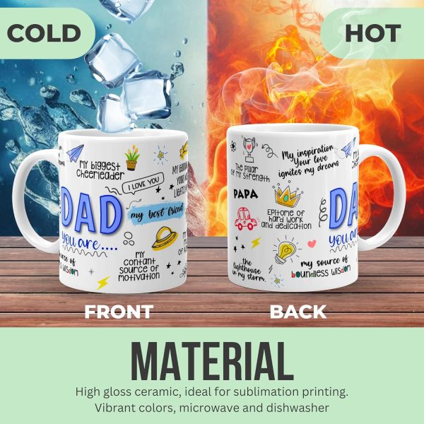 Dad You Are My Best Friend Ceramic Coffee Mug, Best Dad Ever Gift for Father Husband Grandpa, Fathers Day Birthday Christmas Gift from Daughter Son
