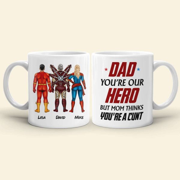 Dad You're Our Hero Personalized Mug 04DNHN240523TM