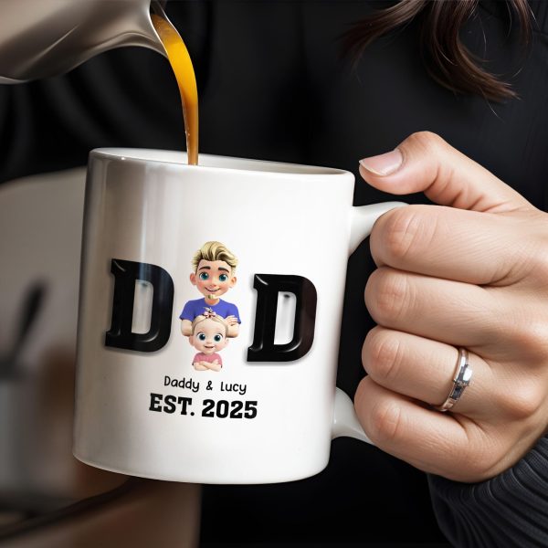 Daddy And Baby, Cartoon Characters - Personalized Custom Coffee Mug - DAD121_MG