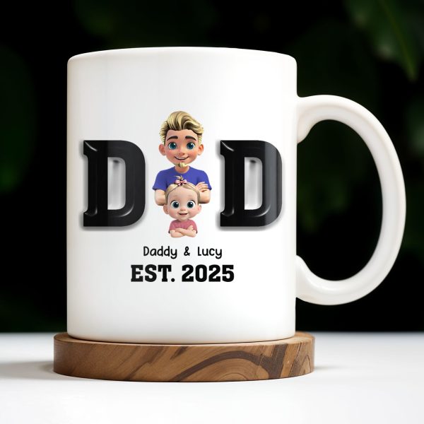 Daddy And Baby, Cartoon Characters - Personalized Custom Coffee Mug - DAD121_MG