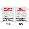 Daddy And Daughter Not Always Eye To Eye But Always Heart To Heart, Map and Heart - Personalized Custom Coffee Mug - DAD035_MG