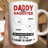 Daddy And Daughter Not Always Eye To Eye But Always Heart To Heart, Map and Heart - Personalized Custom Coffee Mug - DAD035_MG