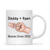 Daddy And Kid Hands Fist Bump Besties Since Personalized Mug