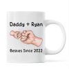 Daddy And Kid Hands Fist Bump Besties Since Personalized Mug
