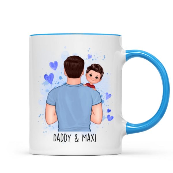 Daddy Grandpa Carrying Kids Watercolor Personalized Mug