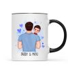Daddy Grandpa Carrying Kids Watercolor Personalized Mug