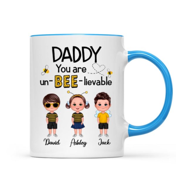 Daddy Mommy Grandpa Grandma You Are Un-BEE-lievable Personalized Mug