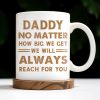 Daddy No Matter How Big We Get, Colorful Footprints - Personalized Custom Coffee Mug - DAD231_MG